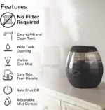 Professional Ultrasonic Humidifier Desktop Cool Mist Diffuser with Manual Humidity Control 1 Year Warranty - Image 3